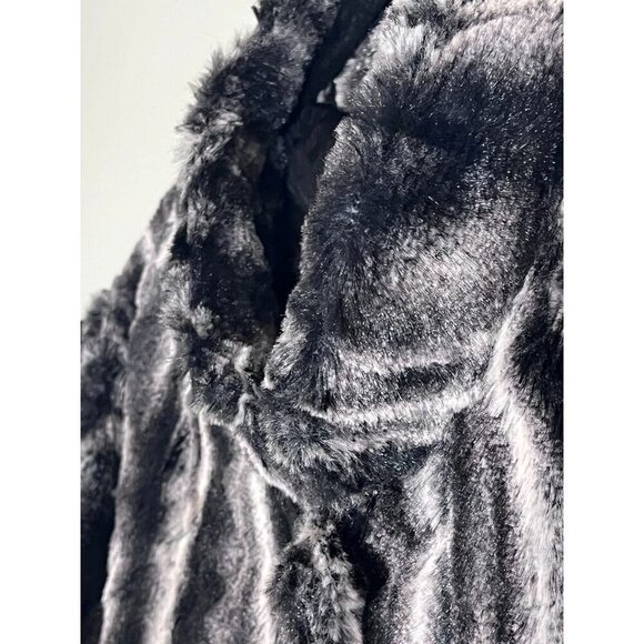 Alfred Dunner Jacket Women 18W Black Faux Fur Old Money Mob Wife Luxury Retro - Picture 7 of 12